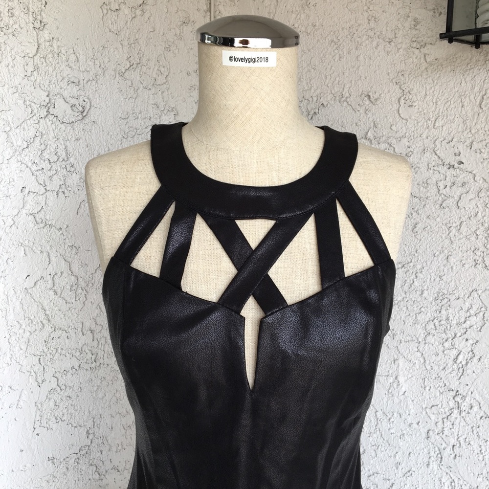 Guess Strap Metallic Black Skintight Dress